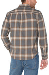 Grey and Beige Multi Printed Button Up