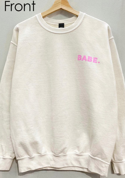 Baby Pink "Babe" Galentines Sweatshirt