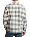 Blue and Cream Colored Two Pocket Button Down Flannel