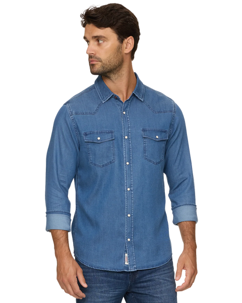 Denim Snap Button-Down