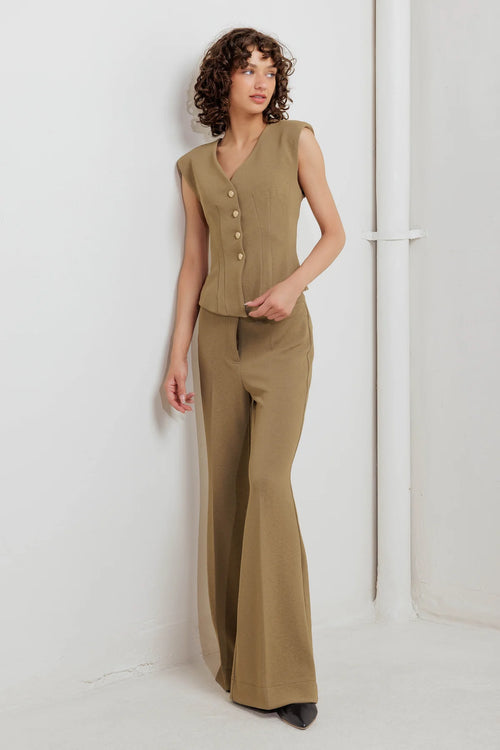 Woven Vest and Pant Suit