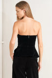 Black Velvet Flare Top
