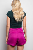Magenta Colored High Waisted Shorts