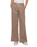 Brown Striped Wide Leg Pants