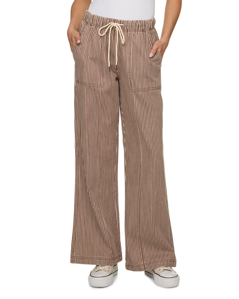 Brown Striped Wide Leg Pants