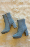 Baby Blue Denim Ankle Boots