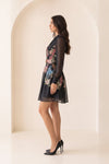 Black Floral Long Sleeved Dress