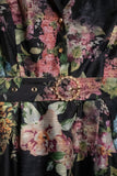 Black Floral Long Sleeved Dress