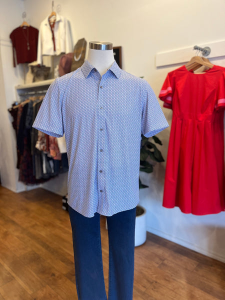 Blue & Coral Button Down