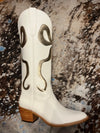 Ruby White Gold Bow Western Boots