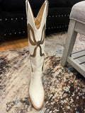 Ruby White Gold Bow Western Boots