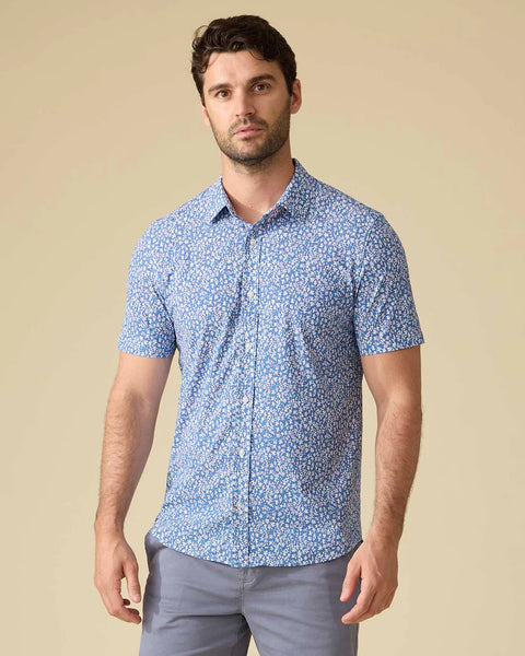 Blue Floral Printed polo