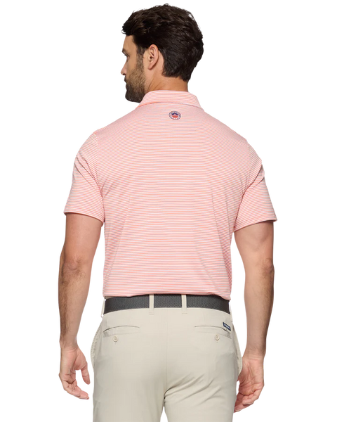 Orange Striped Performance Polo