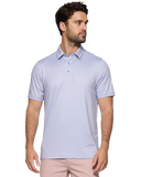 Pink and Blue Agave Printed Performance Polo