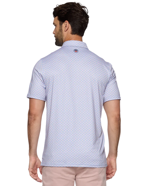 Pink and Blue Agave Printed Performance Polo