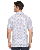 White Multi Colored Printed Polo