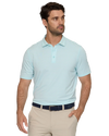 Aqua Mini Stripe Performance Polo