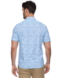 Blue Flower Detail Journey Stretch Shirt