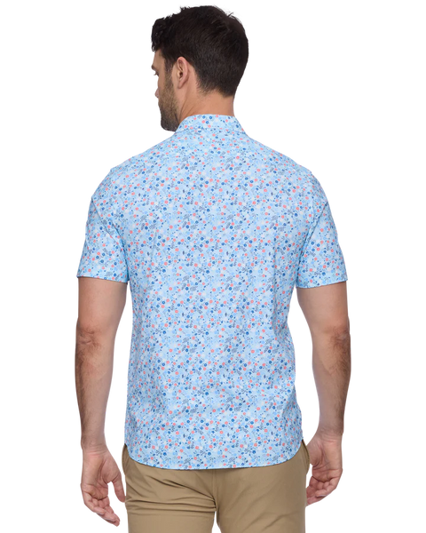 Blue Flower Detail Journey Stretch Shirt