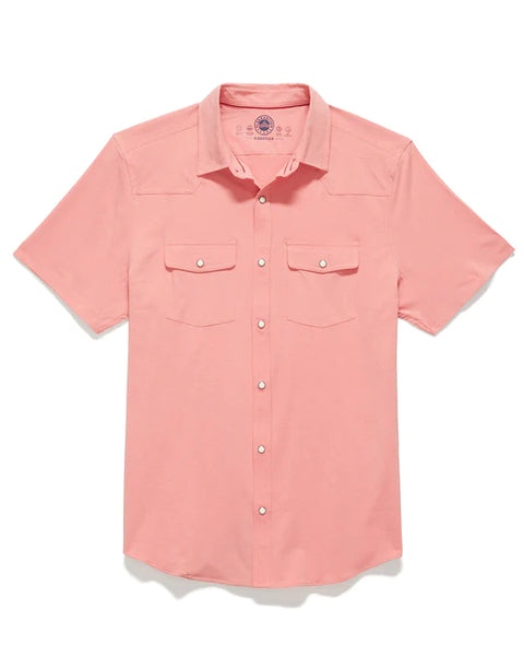 Salmon Colored Madeflex UPF Performance Pearl Snap Shirt