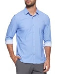 Medium Blue Colored Long Sleeve Button Down Shirt