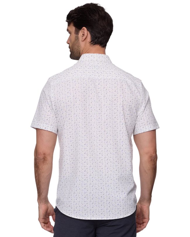 White Button Up Texture Performance Shirt