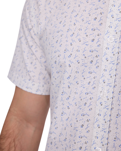 White Button Up Texture Performance Shirt