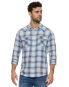 Blue & Mauve Plaid Vintage Western Shirt