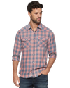 Red and Blue Pearl Snap Western Shirt