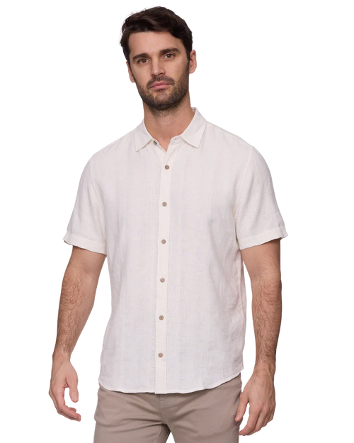 White Linen Button Down Shirt