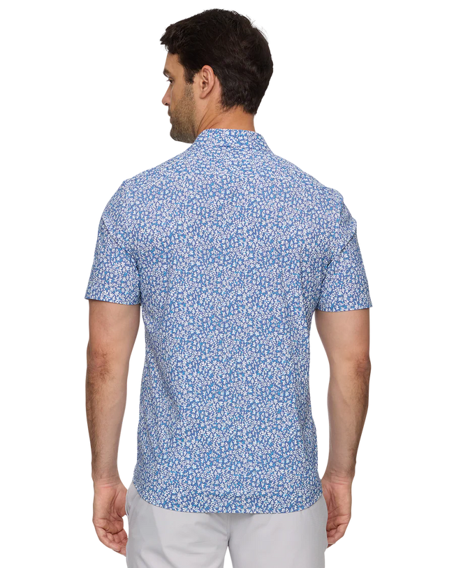 Blue Floral Printed polo