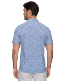 Blue Floral Printed polo