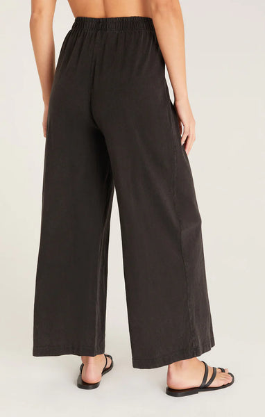 Black Colored Scout Jersey Crop Flare Pants