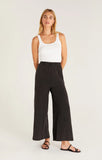 Black Colored Scout Jersey Crop Flare Pants