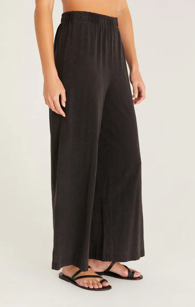 Black Colored Scout Jersey Crop Flare Pants