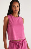 Sweet Plum Colored Cropped Sloane Jersey Muscle Tank
