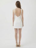 White Open Back Mini Dress