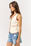 Off-White Brown Contrast Sweater Vest