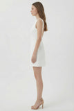 White Open Back Mini Dress