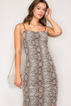 Snake Print Midi Dress