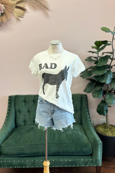 "Bad A**" White Graphic Tee