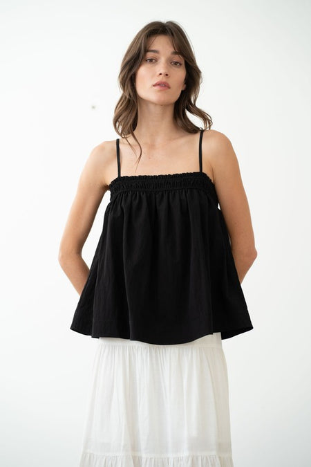 Black Washed Poly Silk Blouse