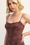 Brown Gold Rhinestone Mini Dress