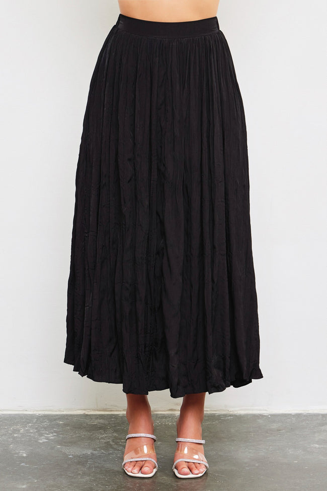 Black Woven Maxi Skirt