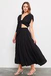 Black Woven Maxi Skirt