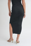 Black Metallic Knitted Skirt