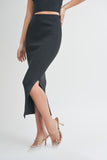 Black Metallic Knitted Skirt