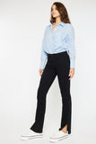 Robyn Black Mid Rise Bootcut Jeans with Slit