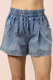 Mineral Washed Chambray Shorts