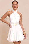 White Halter Neck MIni Dress